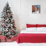 Yelash Festive Village Christmas Poster Art Print, Holiday Decorations and Cheer, Joyful Christmas Wall Art, Winter Holidays Whimsical Gift Print Décor 12 x 12