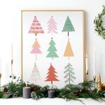 JarThenaAMCS 12Pcs Christmas Wall Art Prints Red & Green Boho Santa Xmas Tree Art Poster Winter Aesthetic Wall Decor for Gallery Living Room Bedroom (UNFRAMED)