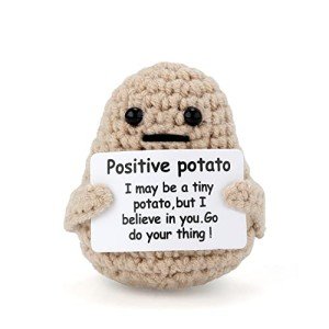 Funny Mini Knitted Potato Toy with Cheerful Card
