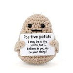 Funny Mini Knitted Potato Toy with Cheerful Card