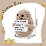 Funny Mini Knitted Potato Toy with Cheerful Card