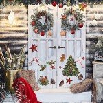 4 Sheets Christmas Wall Stickers Decals Removable Merry Christmas Window Walls Cling Tree Art Sticker Xmas Decoration