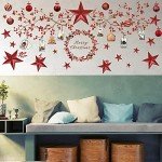 4 Sheets Christmas Wall Stickers Decals Removable Merry Christmas Window Walls Cling Tree Art Sticker Xmas Decoration