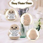 Funny Mini Knitted Potato Toy with Cheerful Card