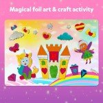 Skillmatics Art & Craft Activity - Foil Fun Unicorns & Princesses, No Mess Art for Kids, Craft Kits, DIY Creative Activity, Christmas Gifts for Girls & Boys Ages 4, 5, 6, 7, 8, 9, Travel Toys