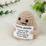 Funny Mini Knitted Potato Toy with Cheerful Card
