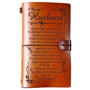PRSTENLY Gifts for Husband Leather Journal, To My Husband Gifts 140 Page Refillable Notebooks, Fathers Day Anniversary Birthday Christmas Valentines Day Wedding Gifts for Him Men Husband from Wife