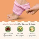 ZenToes Moisturizing Fuzzy Sleep Socks with Vitamin E, Olive Oil and Jojoba Seed Oil to Soften and Hydrate Dry Cracked Heels (Regular, Blue and Pink)