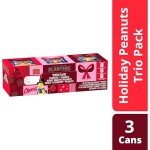 PLANTERS Holiday Nut Trio Pack, Variety Pack with Cocktail Peanuts, Honey Roasted, & Sweet Nuts, Snacks Variety Pack For Adults, 3 ct Canisters