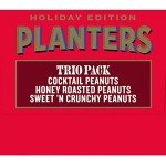 PLANTERS Holiday Nut Trio Pack, Variety Pack with Cocktail Peanuts, Honey Roasted, & Sweet Nuts, Snacks Variety Pack For Adults, 3 ct Canisters