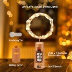 Brightown Wine Bottle Lights with Cork, 10 Pack 20 LED Waterproof Battery Operated Cork Lights, Silver Wire Mini Fairy Lights for Liquor Bottles DIY Party Bar Christmas Wedding Décor