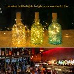Brightown Wine Bottle Lights with Cork, 10 Pack 20 LED Waterproof Battery Operated Cork Lights, Silver Wire Mini Fairy Lights for Liquor Bottles DIY Party Bar Christmas Wedding Décor
