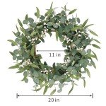 CEWOR Eucalyptus Wreath for Front Door 20in Fall Wreath for Farmhouse Front Porch Home Decor
