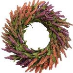 Bibelot 22" Fall Wreath, Wheat Autumn Wreaths for Front Door, Fall Grain Harvest Wreath for Thanksgiving, Farmhouse or Room Indoors, Outdoors