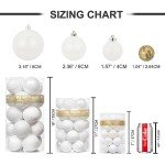 KI Store White Christmas Ball Ornaments, 34pcs 2.36-Inch, With Hooks for Tree, Wreath, Garland Decor - Holiday Decorations Included
