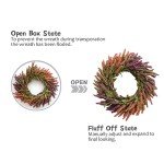 Bibelot 22" Fall Wreath, Wheat Autumn Wreaths for Front Door, Fall Grain Harvest Wreath for Thanksgiving, Farmhouse or Room Indoors, Outdoors