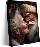 TYPTEK Christmas Wall Decor Mr. and Mrs. Santa Claus Canvas Print Festive Christmas Wall Art Decor for Living Room Bedroom Kitchen Wedding Anniversary Decoration 24x30 inch
