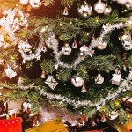 Lulu Home Christmas Ball Ornaments, 34 Ct 1.57" Pre-Strung Hanging Ornament Decorations, Xmas Shatterproof Plastic Balls for Holiday Party Wreath Garlands Trees, Silver