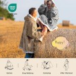 Bedsure Wearable Blanket Hoodie for Adult & Kids - Sherpa Blanket Hoodie as Gifts for Mom Women, Cozy Sweatshirt Blanket, Grey, Standard