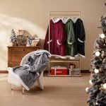 Bedsure Wearable Blanket Hoodie for Adult & Kids - Sherpa Blanket Hoodie as Gifts for Mom Women, Cozy Sweatshirt Blanket, Grey, Standard