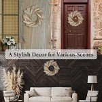 Perfnique Pampas Grass Wreath, 27'' Faux Pampas Wreath for Front Door, Artificial Pampas Wreath for All Seasons, Boho Wall Decor, Farmhouse Pampas Grass Garland, DIY Wreath Arrangement (Ivory&Taupe)