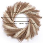 Perfnique Pampas Grass Wreath, 27'' Faux Pampas Wreath for Front Door, Artificial Pampas Wreath for All Seasons, Boho Wall Decor, Farmhouse Pampas Grass Garland, DIY Wreath Arrangement (Ivory&Taupe)
