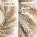 Perfnique Pampas Grass Wreath, 27'' Faux Pampas Wreath for Front Door, Artificial Pampas Wreath for All Seasons, Boho Wall Decor, Farmhouse Pampas Grass Garland, DIY Wreath Arrangement (Ivory&Taupe)