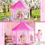 Monobeach Princess Tent Girls Large Playhouse Kids Castle Play Tent with Star Lights Toy for Children Indoor and Outdoor Games, 55'' x 53'' (DxH)