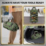 Tool Bag Roll Up, UUP Heavy Duty Tool Organizer for Men Women, Portable Tool Storage with 2 Detachable Zipper Pouch, Compact Small Toolbag for Handyman RV Owners, Father Day Dad Birthday Gifts, Green