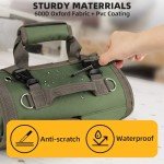 Tool Bag Roll Up, UUP Heavy Duty Tool Organizer for Men Women, Portable Tool Storage with 2 Detachable Zipper Pouch, Compact Small Toolbag for Handyman RV Owners, Father Day Dad Birthday Gifts, Green