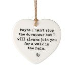 Maybe I Can't Stop the Downpour Plaque, Ceramic Heart Souvenir Hanging Friendship Plaque Crafts Friendship Gift Bestie/Sister Tough Time Gift Hang Sign Ornament for Wall Door Decor