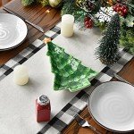 Artoid Mode Waterclor Buffalo Plaid Christmas Trees Merry Xmas Table Runner, Seasonal Winter Holiday Kitchen Dining Table Decoration for Indoor Outdoor Home Party Decor 13 x 72 Inch