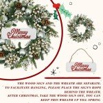 YNYLCHMX 20 Inch Christmas Wreath for Front Door, Winter Wreath with Welcome Sign Pine Needle Pine Cone Berry Artificial Door Xmas Wreaths for Window Wall Fireplace Farmhouse Holiday Party Decoration