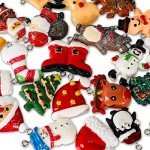 Garma 36PCS Mini Resin Christmas Ornaments Tiny Christmas Tree Decorations Set Comes with String Small Christmas Hanging Ornament for Christmas Tree Decorations