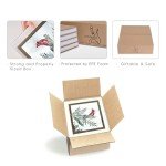 ArtbyHannah Framed Christmas Wall Art, Deer Christmas Wall Decor, 4 Pack 10x10 Inch Christmas Pictures Wall Decor with Robin, Indoor Christmas Decorations for Home