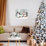 Snowman Decor Christmas Wall Art: Merry Christmas Paintings Canvas Prints Xmas Wall Art Winter Picture Indoor Decor for Living Room Bedroom Holiday Decorations Hanging Posters 16"x20"