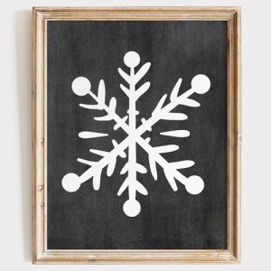 Snowflake Chalkboard Christmas Art Print | Unframed 8x10 | Holiday Wall Décor | Aesthetic Christmas Art Print | Festive Wall Art for Home, Living Room, or Office Décor