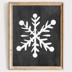 Snowflake Chalkboard Christmas Art Print | Unframed 8x10 | Holiday Wall Décor | Aesthetic Christmas Art Print | Festive Wall Art for Home, Living Room, or Office Décor