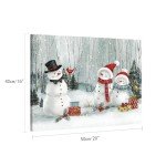 Snowman Decor Christmas Wall Art: Merry Christmas Paintings Canvas Prints Xmas Wall Art Winter Picture Indoor Decor for Living Room Bedroom Holiday Decorations Hanging Posters 16"x20"