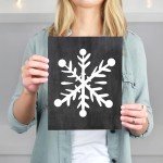 Snowflake Chalkboard Christmas Art Print | Unframed 8x10 | Holiday Wall Décor | Aesthetic Christmas Art Print | Festive Wall Art for Home, Living Room, or Office Décor