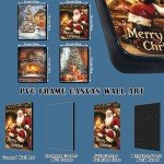 Christmas Wall Art Set 4 -Framed Merry Christmas Wall Decals 8x10inch 4Pcs Prints, Artwork for Wall Paintings - Modern Wall Decor for Bedroom, Living Room,Office