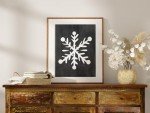 Snowflake Chalkboard Christmas Art Print | Unframed 8x10 | Holiday Wall Décor | Aesthetic Christmas Art Print | Festive Wall Art for Home, Living Room, or Office Décor