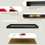 LITIVY Christmas Wall Art Prints - Set of 3 Santa Claus with Sleigh Deer for Home Decor - Xmas Sign - 12x16in - Black