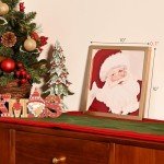 ArtbyHannah Framed Christmas Wall Art, Santa Claus Christmas Wall Decor, 4 Pack 10x10 Inch Christmas Pictures Wall Decor with Red White Wall Christmas Tree, Indoor Christmas Decorations for Home
