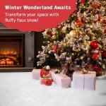 PREXTEX Artificial Snow Roll - Large Snow Blanket for Christmas Decor, White Backdrop, Instant Fake Snow Decoration - Thick Faux Snow Table Runner for Holiday and Party Use - 31.5 x 94.5 Inches