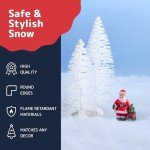 PREXTEX Artificial Snow Roll - Large Snow Blanket for Christmas Decor, White Backdrop, Instant Fake Snow Decoration - Thick Faux Snow Table Runner for Holiday and Party Use - 31.5 x 94.5 Inches