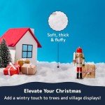 PREXTEX Artificial Snow Roll - Large Snow Blanket for Christmas Decor, White Backdrop, Instant Fake Snow Decoration - Thick Faux Snow Table Runner for Holiday and Party Use - 31.5 x 94.5 Inches