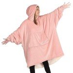 THE COMFY Original | Oversized Microfiber & Sherpa Wearable Blanket, Seen On Shark Tank, One Size Fits All (Blush)