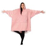 THE COMFY Original | Oversized Microfiber & Sherpa Wearable Blanket, Seen On Shark Tank, One Size Fits All (Blush)