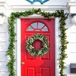 JINGHONG Artificial Spring Wreath 20 Inch Summer Wreaths for Front Door Green Eucalyptus Wreath with Big Berries for Outside All Seasons Winter Christmas Indoor Outdoor Decor